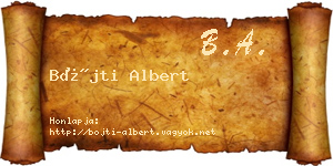 Bőjti Albert névjegykártya