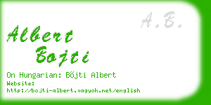 albert bojti business card