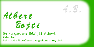 albert bojti business card